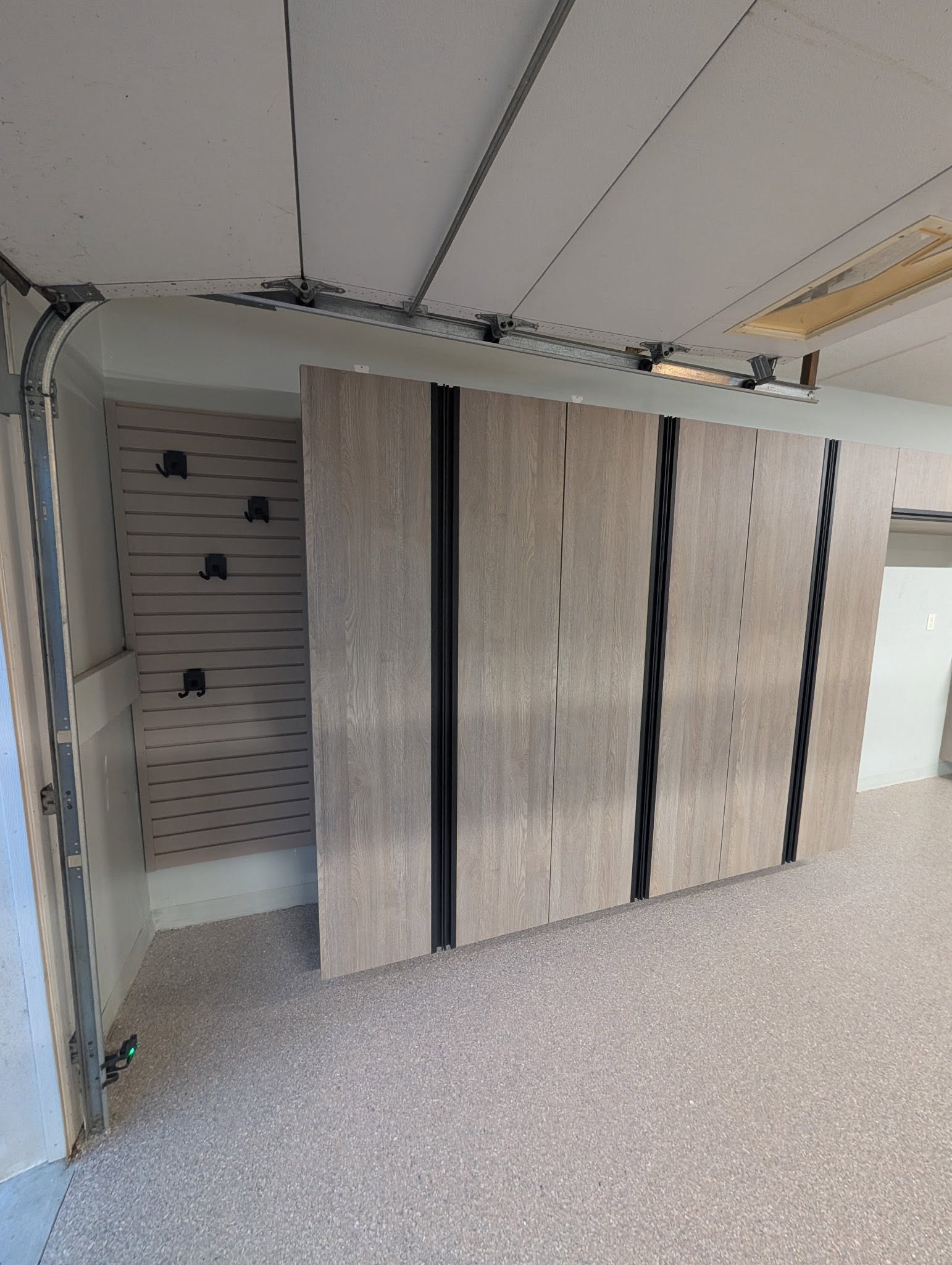 Custom garage storage wall